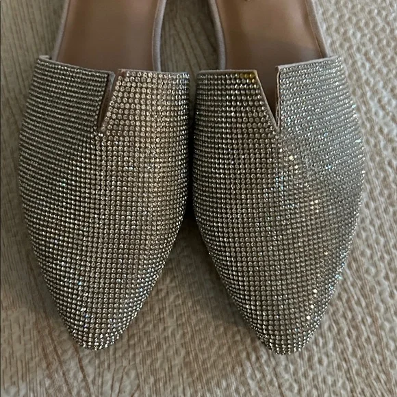 Steve Madden Gold Crystal Slip-On Mules - Picture 3 of 3